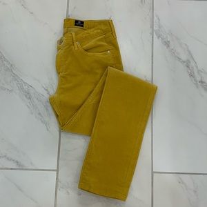 AG The Stevie Slim Straight gold corduroy pants